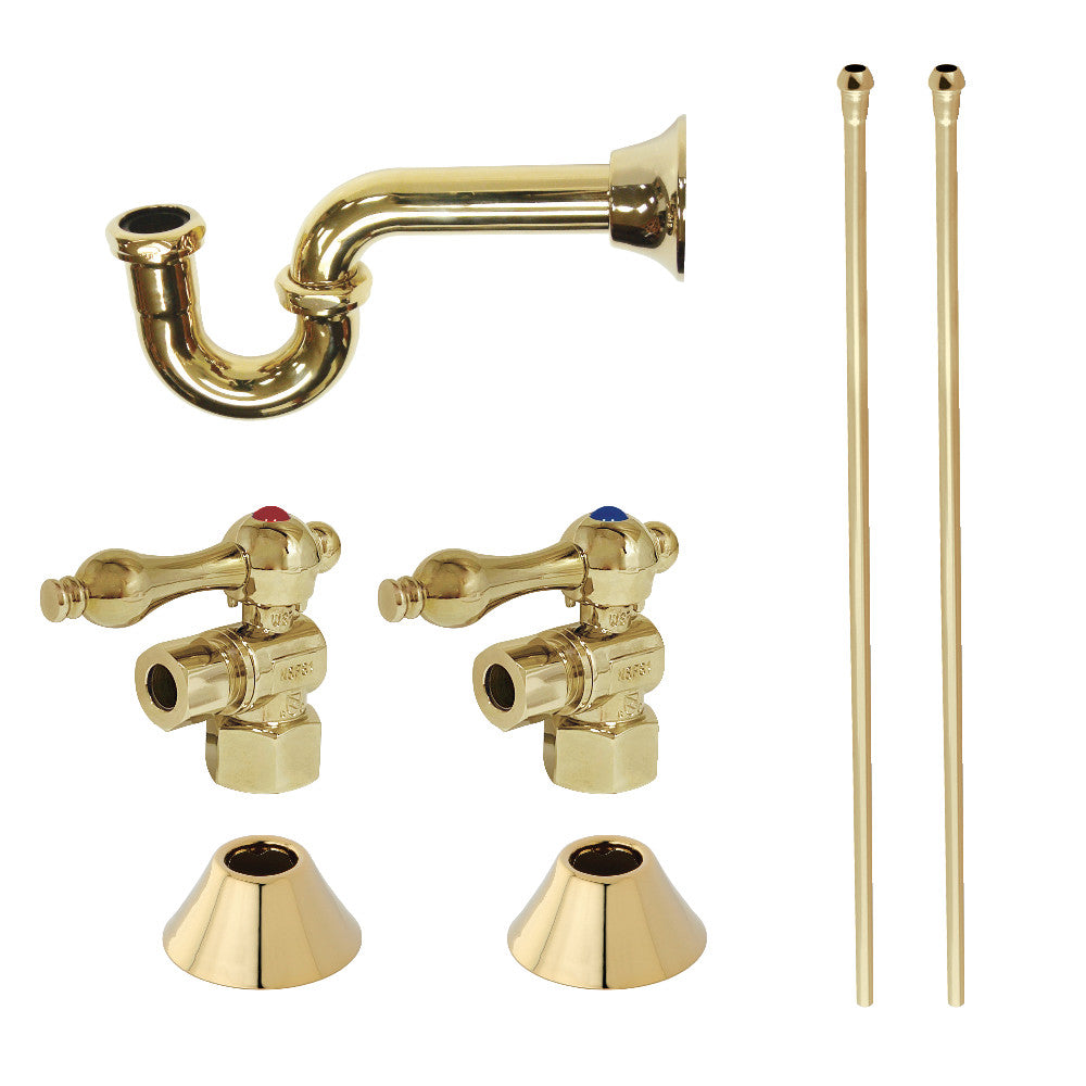 Kingston Brass CC43102LKB30 Traditional Plumbing Sink Trim Kit with P-Trap, Polished Brass - BNGBath