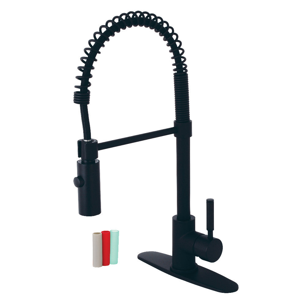 Gourmetier LS8770DKL Kaiser Single-Handle Pre-Rinse Kitchen Faucet, Matte Black - BNGBath