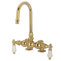 Thumbnail for Kingston Brass CC93T2 Vintage 3-3/8-Inch Deck Mount Tub Faucet, Polished Brass - BNGBath