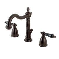 Thumbnail for Kingston Brass KB1975PKL Duchess Widespread Bathroom Faucet with Plastic Pop-Up, Oil Rubbed Bronze - BNGBath