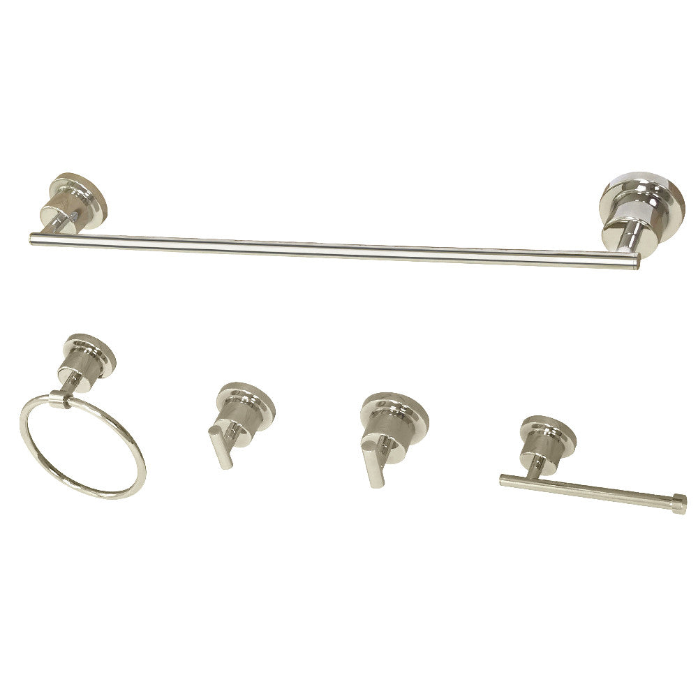 Kingston Brass BAH82134478PN Concord 5-Piece Bathroom Accessory Set, Polished Nickel - BNGBath