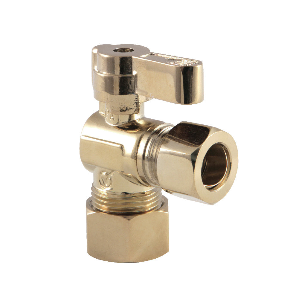 Kingston Brass KF5440PB 5/8" OD Comp X 1/2" OD Comp Angle Stop Valve, Polished Brass - BNGBath