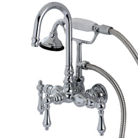 Thumbnail for Kingston Brass AE8T1 Aqua Vintage Wall Mount Clawfoot Tub Faucet, Polished Chrome - BNGBath