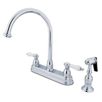 Thumbnail for Kingston Brass KB3751PLBS Restoration Centerset Kitchen Faucet, Polished Chrome - BNGBath