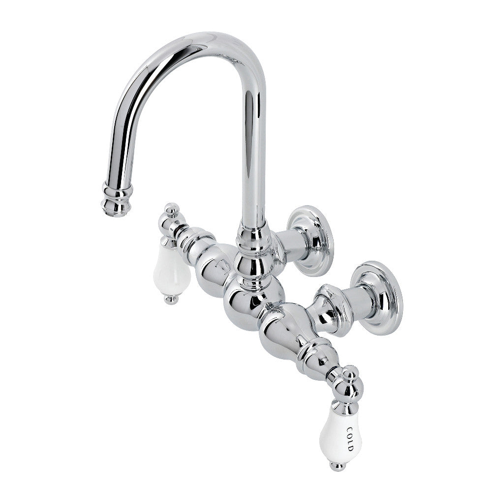 Kingston Brass CA4T1 Vintage 3-3/8" Tub Wall Mount Clawfoot Tub Faucet, Polished Chrome - BNGBath