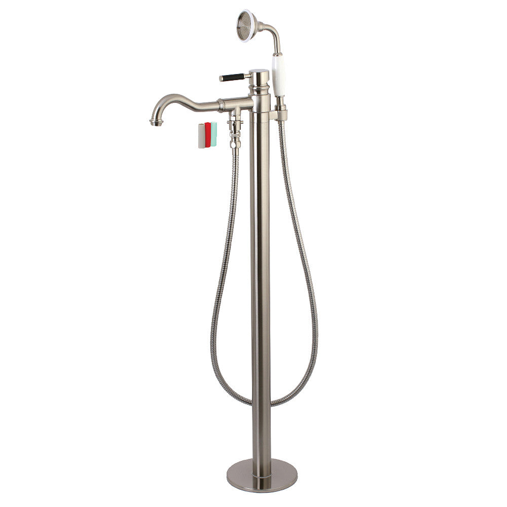 Kingston Brass KS7138DKL Kaiser Freestanding Tub Faucet with Hand Shower, Brushed Nickel - BNGBath