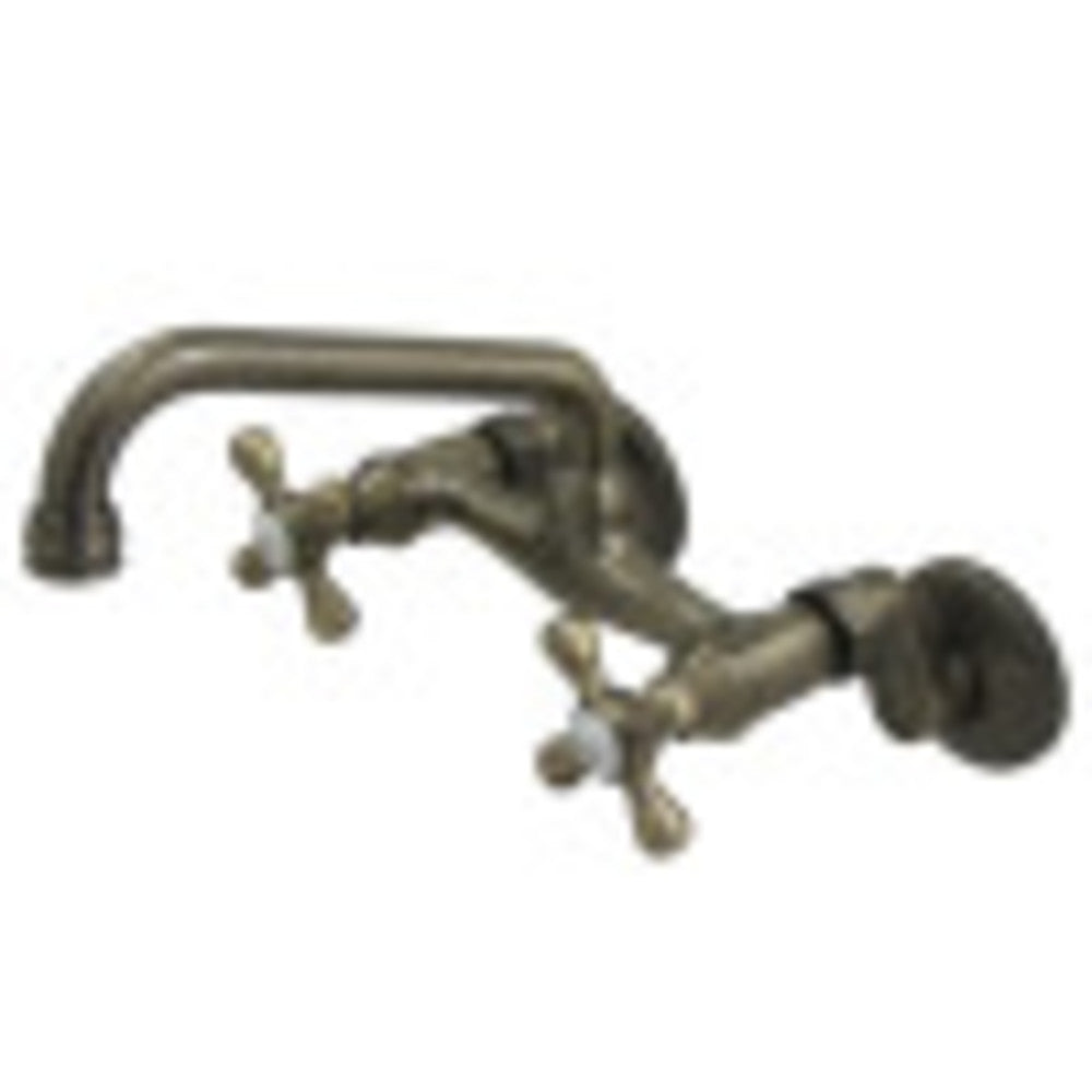 Kingston Brass KS213AB Kingston Two Handle Wall Mount Kitchen Faucet, Antique Brass - BNGBath