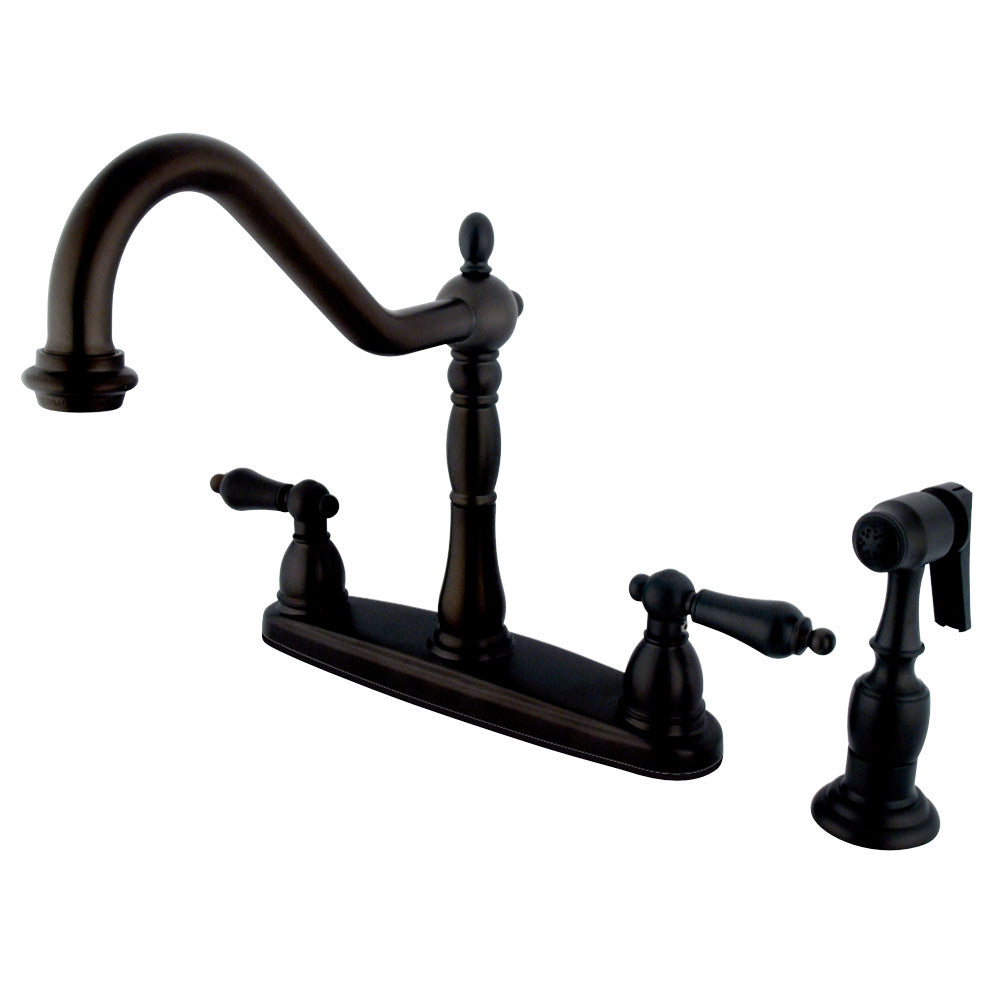 Kingston Brass KB1755ALBS Heritage Centerset Kitchen Faucet, Oil Rubbed Bronze - BNGBath