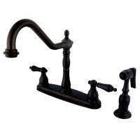 Thumbnail for Kingston Brass KB1755ALBS Heritage Centerset Kitchen Faucet, Oil Rubbed Bronze - BNGBath