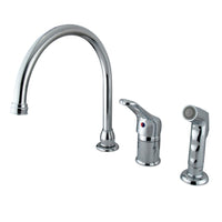 Thumbnail for Kingston Brass KB811 Single-Handle Widespread Kitchen Faucet, Polished Chrome - BNGBath