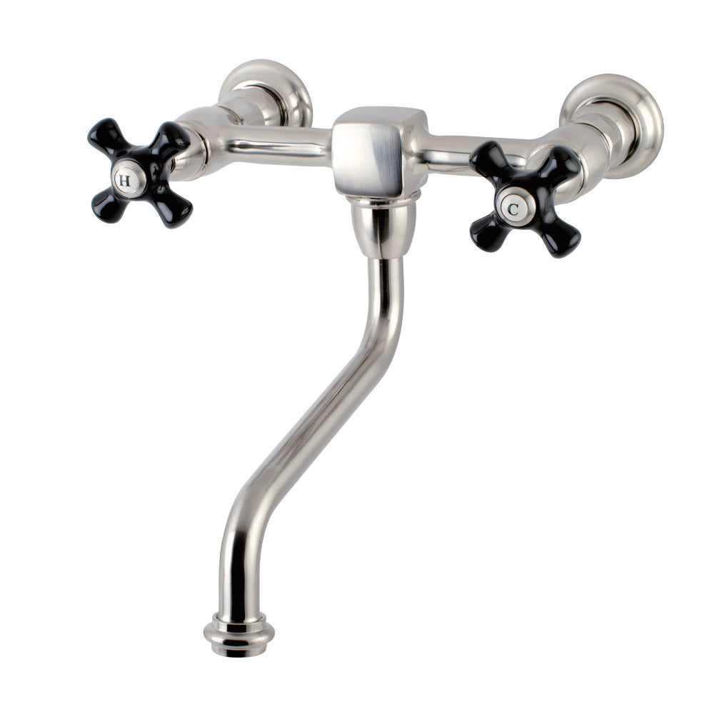 Kingston Brass KS1218PKX Duchess Wall Mount Bathroom Faucet, Brushed Nickel - BNGBath