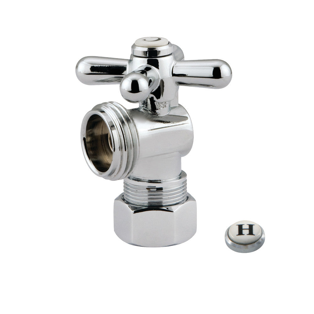 Kingston Brass CC12001X 5/8" OD Comp X 3/4" Hose Thread Angel Stop Valve, Polished Chrome - BNGBath