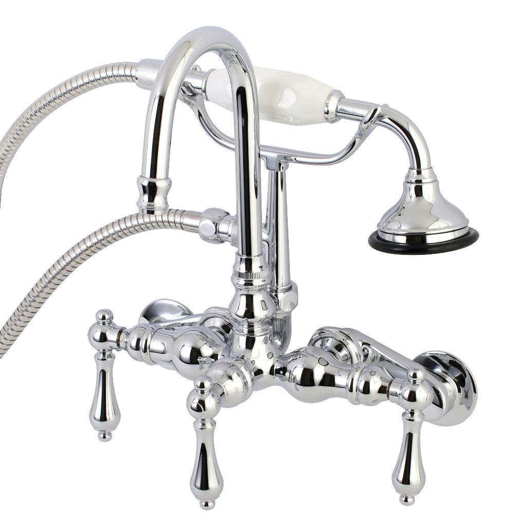 Kingston Brass AE302T1 Aqua Vintage Wall Mount Clawfoot Tub Faucets, Polished Chrome - BNGBath