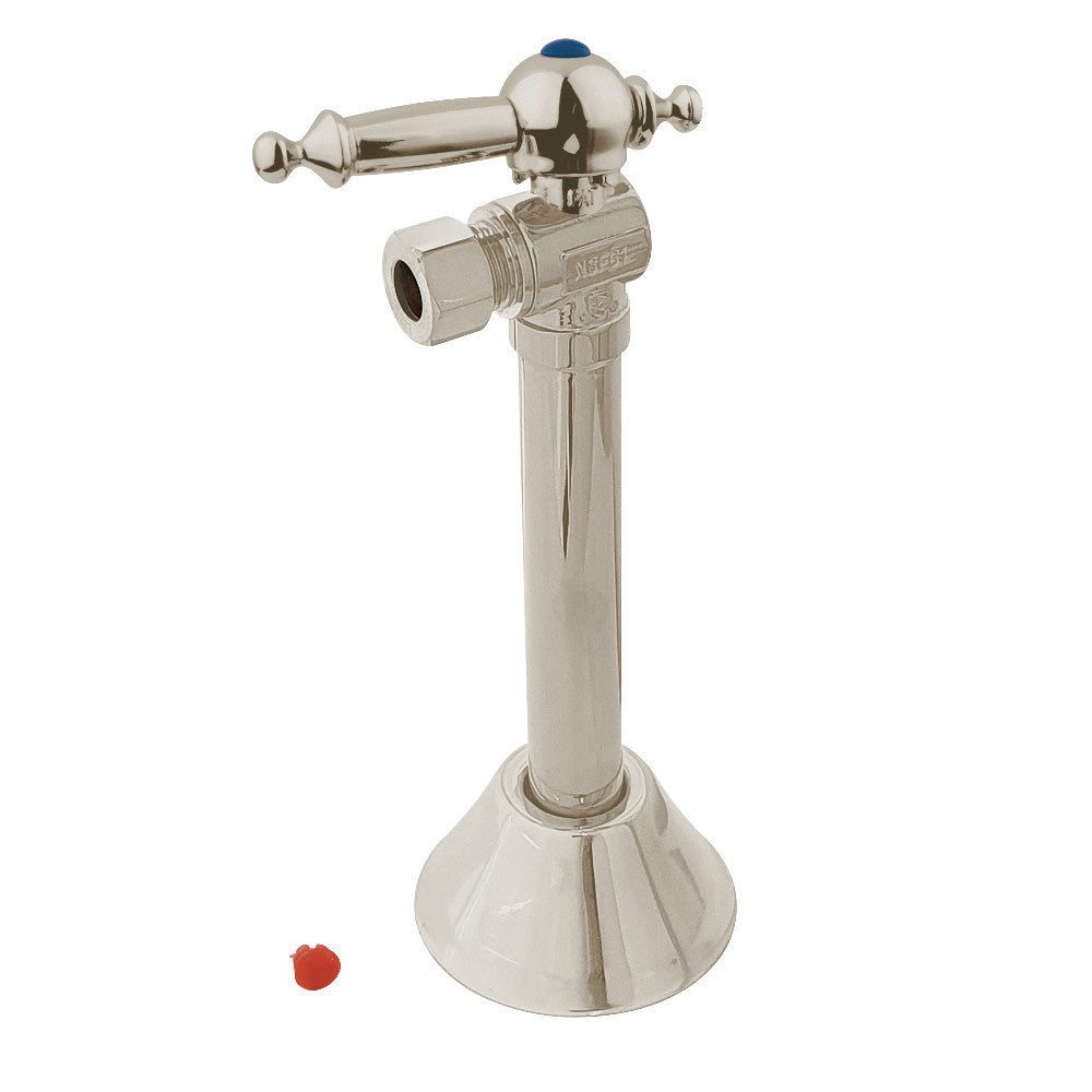 Kingston Brass CC83208TL 1/2" Sweat X 3/8" OD Comp Angle Shut-Off Valve with 5" Extension, Brushed Nickel - BNGBath