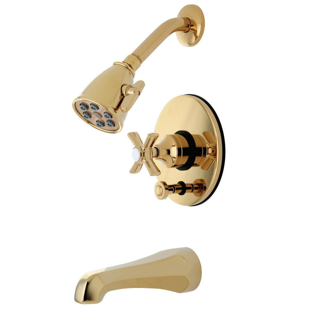 Kingston Brass VB86920ZX Millennium Tub and Shower Faucet, Polished Brass - BNGBath