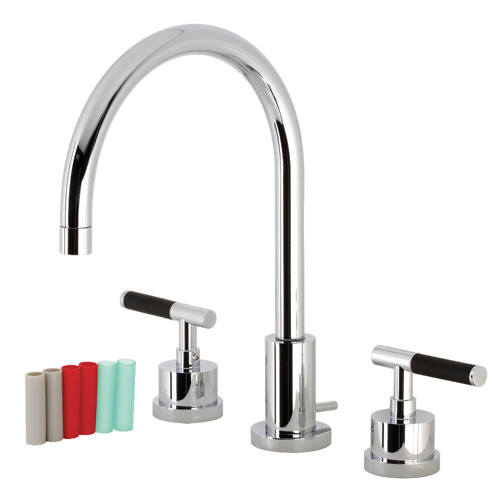 Kingston Brass KS8921CKL Kaiser Widespread Bathroom Faucet with Brass Pop-Up, Polished Chrome - BNGBath