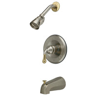 Thumbnail for Kingston Brass KB1639 Magellan Single Handle Tub and Shower Faucet, Brushed Nickel/Polished Brass - BNGBath