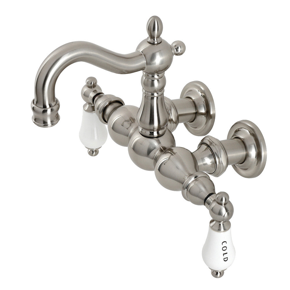 Kingston Brass CA1003T8 Heritage 3-3/8" Tub Wall Mount Clawfoot Tub Faucet, Brushed Nickel - BNGBath