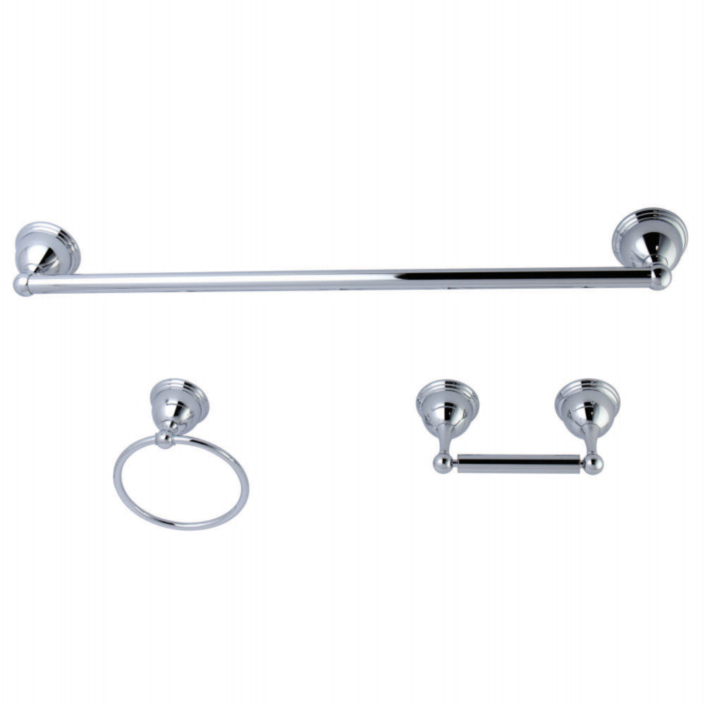 Kingston Brass BAK396148C Restoration 3-Piece Bathroom Hardware, Polished Chrome - BNGBath