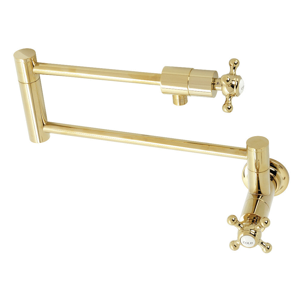 Kingston Brass KS4102BX Metropolitan Wall Mount Pot Filler, Polished Brass - BNGBath