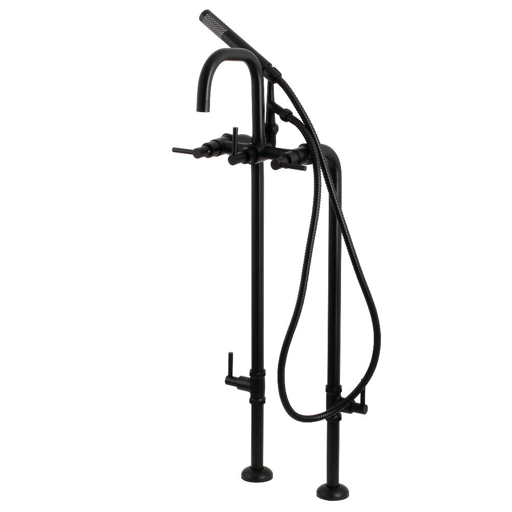 Aqua Vintage CCK8400DL Concord Freestanding Tub Faucet with Supply Line, Stop Valve, Matte Black - BNGBath