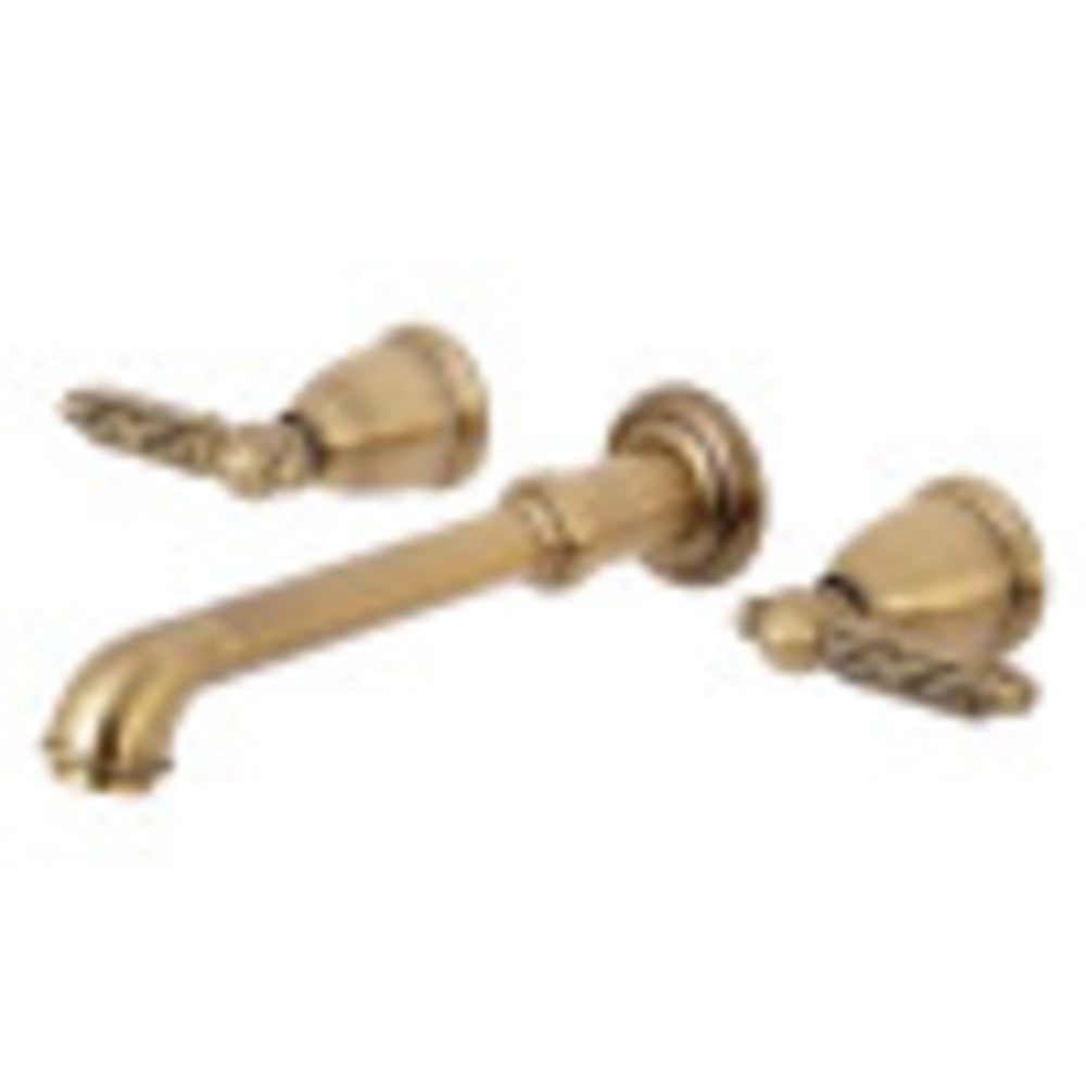 Kingston Brass KS7023GL Georgian 2-Handle Wall Mount Roman Tub Faucet, Antique Brass - BNGBath