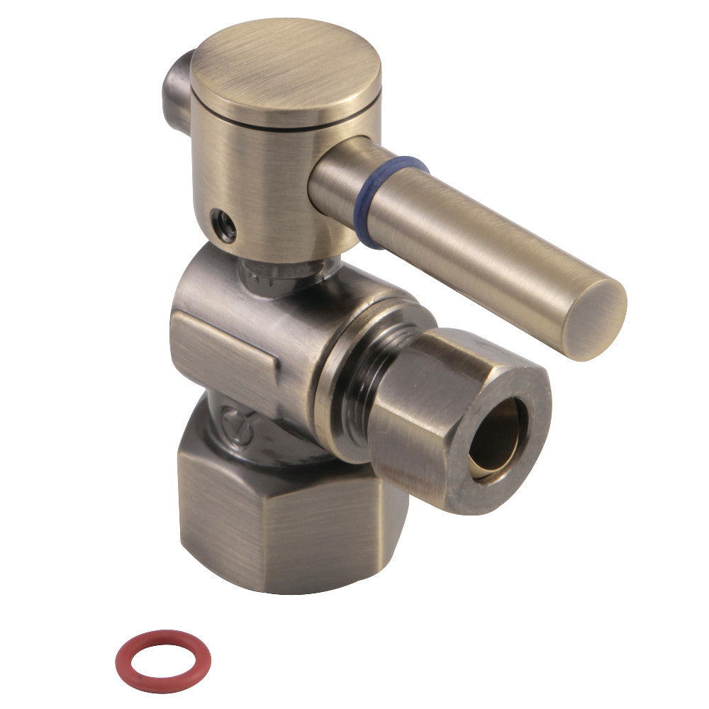 Kingston Brass CC43103DL Quarter Turn Valve (1/2" FIP X 3/8" O.D. Compression), Antique Brass - BNGBath