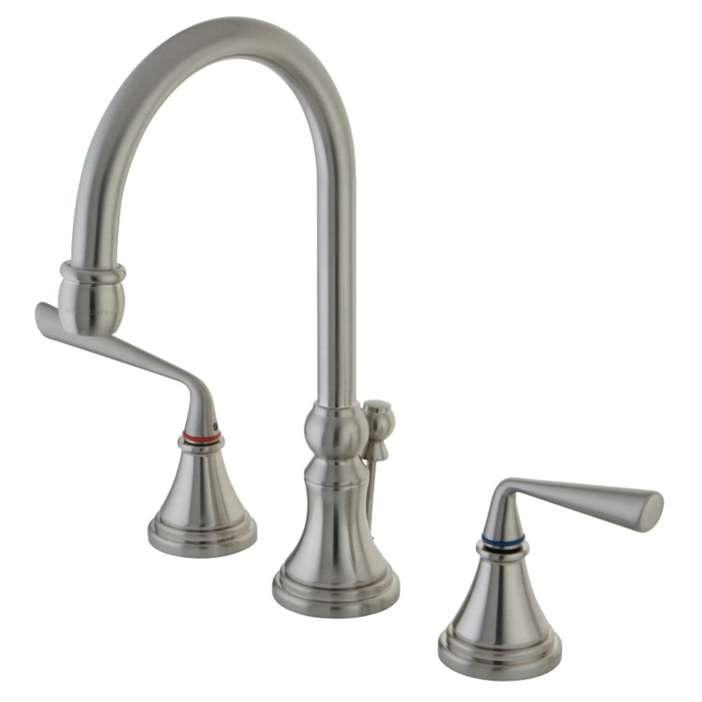 Kingston Brass KS2988ZL 8 in. Widespread Bathroom Faucet, Brushed Nickel - BNGBath