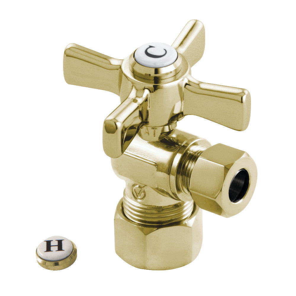 Kingston Brass CC53302ZX 5/8" X 3/8" OD Comp Angle Stop Valve, Polished Brass - BNGBath