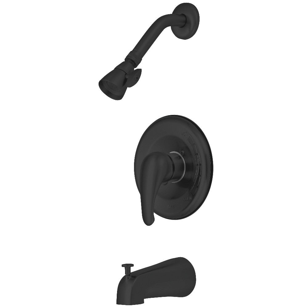 Kingston Brass KB650 Chatham Single Lever Handle Tub & Shower Faucet, Matte Black - BNGBath