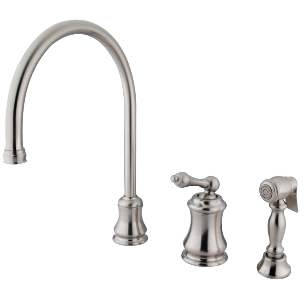 Kingston Brass KS3818ALBS Widespread Kitchen Faucet, Brushed Nickel - BNGBath