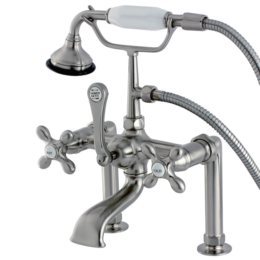 Kingston Brass AE109T8 Auqa Vintage Deck Mount Clawfoot Tub Faucet, Brushed Nickel - BNGBath