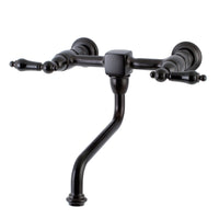 Thumbnail for Kingston Brass KS1215PKL Duchess Wall Mount Bathroom Faucet, Oil Rubbed Bronze - BNGBath