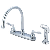 Thumbnail for Kingston Brass KB8791NFLSP NuWave French Centerset Kitchen Faucet, Polished Chrome - BNGBath