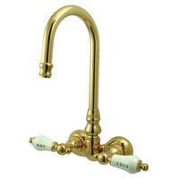 Thumbnail for Kingston Brass CC73T2 Vintage 3-3/8-Inch Wall Mount Tub Faucet, Polished Brass - BNGBath