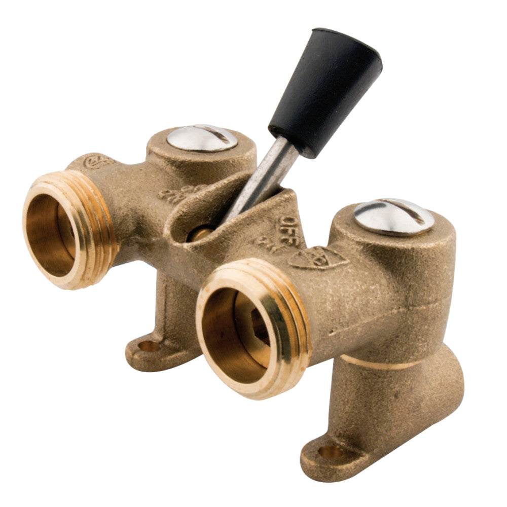 1/2" Sweat Inlet x 3/4" Hose Thread, Dual Outlet Washing Machine Shut off Valve, Brass - BNGBath