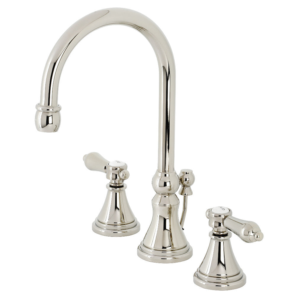 Kingston Brass KS2986BAL Heirloom Widespread Bathroom Faucet with Brass Pop-Up, Polished Nickel - BNGBath