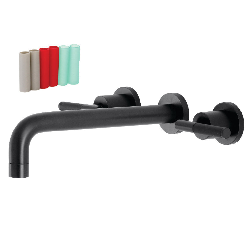 Kingston Brass KS8020CKL Kaiser 2-Handle Wall-Mount Roman Tub Faucet, Matte Black - BNGBath