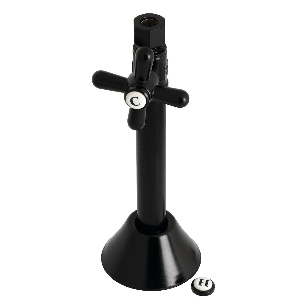 Kingston Brass CC83250X 1/2" Sweat x 3/8" OD Comp Straight Shut-Off Valve with 5" Extension, Matte Black - BNGBath