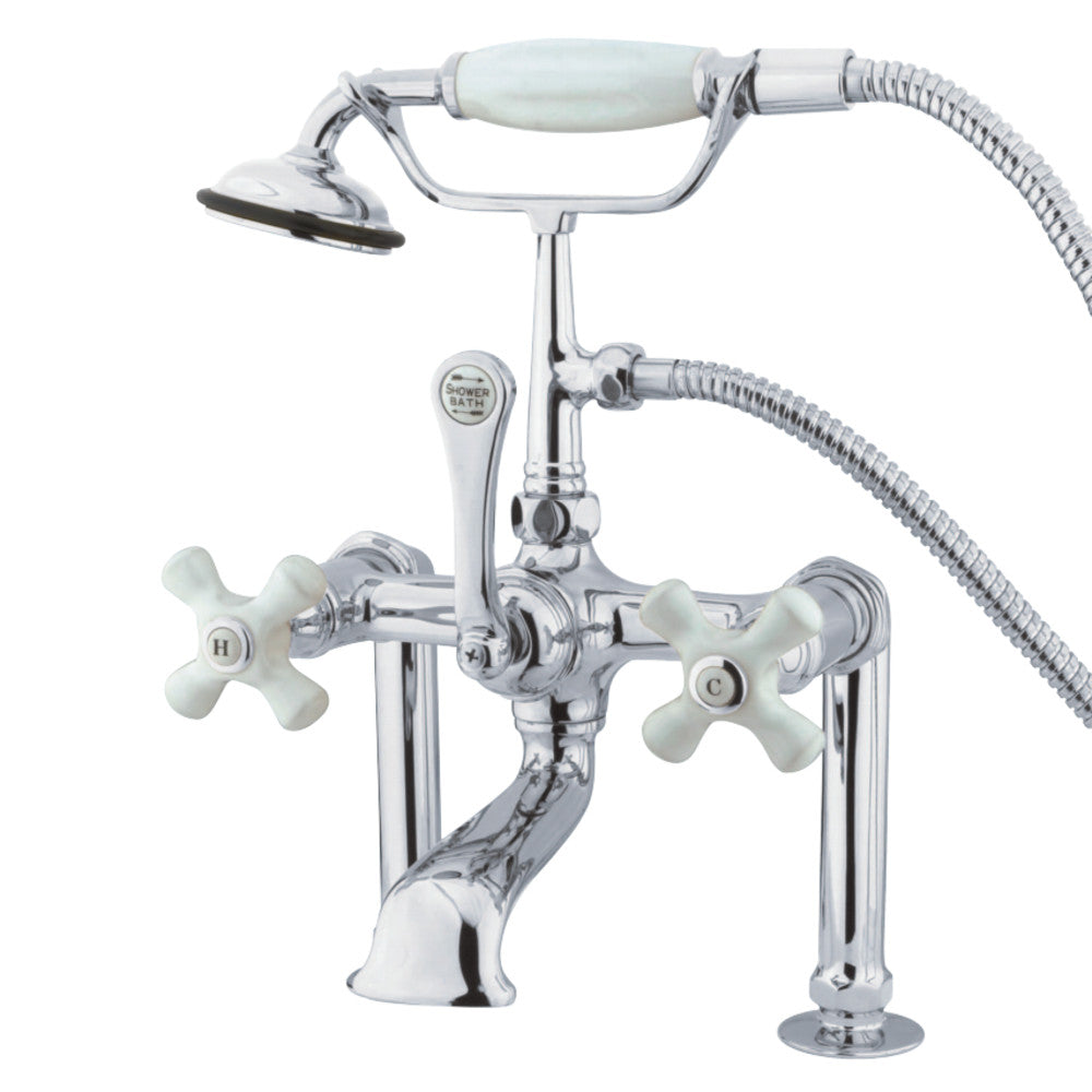 Kingston Brass CC112T1 Vintage 7-Inch Deck Mount Clawfoot Tub Faucet with Hand Shower, Polished Chrome - BNGBath