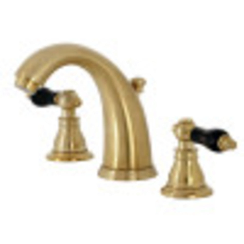 Kingston Brass KB987AKLSB Duchess Widespread Bathroom Faucet with Plastic Pop-Up, Brushed Brass - BNGBath