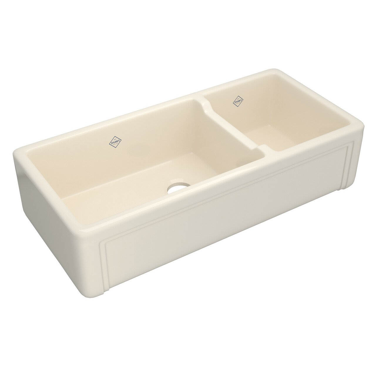 Shaws Original Egerton Casemont Edge Front 1 1/2 Bowl Farmhouse Apron Front Kitchen Sink - BNGBath