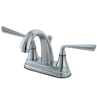 Thumbnail for Kingston Brass KS7611ZL 4 in. Centerset Bathroom Faucet, Polished Chrome - BNGBath