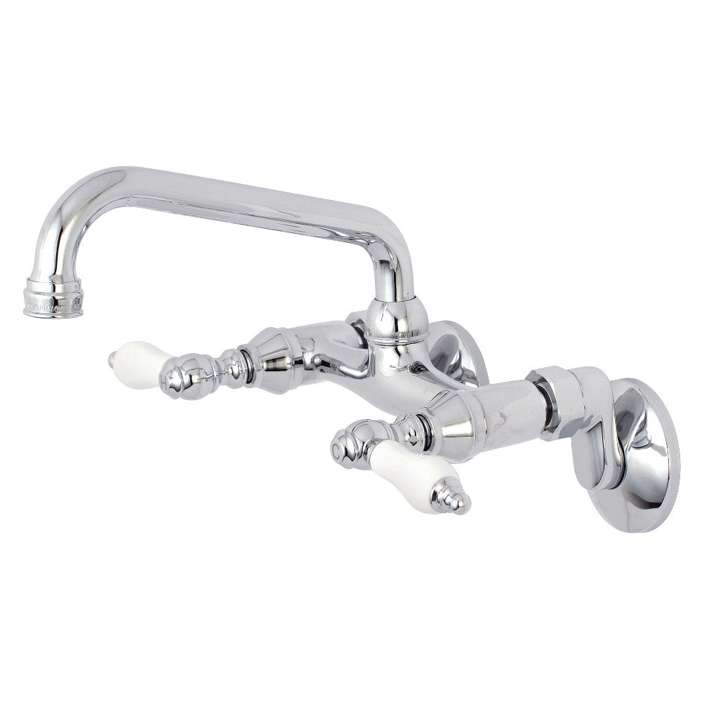 Kingston Brass KS513C Kingston Two Handle Wall Mount Kitchen Faucet, Polished Chrome - BNGBath