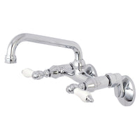 Thumbnail for Kingston Brass KS513C Kingston Two Handle Wall Mount Kitchen Faucet, Polished Chrome - BNGBath