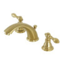 Thumbnail for Kingston Brass KB967ACLSB American Classic Widespread Bathroom Faucet with Retail Pop-Up, Brushed Brass - BNGBath