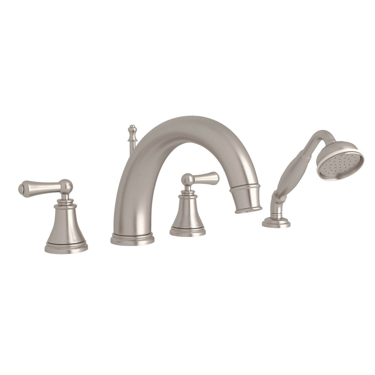 Perrin & Rowe Georgian Era 4-Hole Deck Mount C-Spout Tub Filler with Handshower - BNGBath