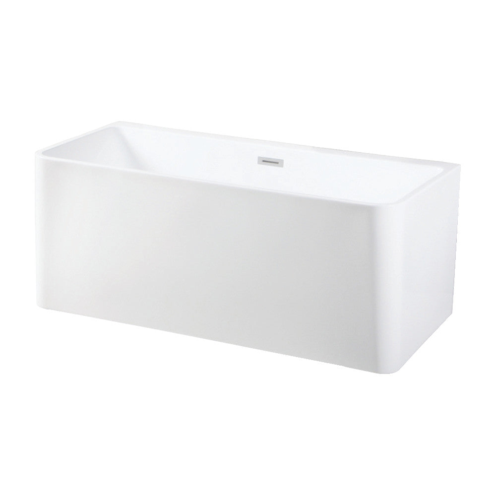 Aqua Eden VTSQ592823 59-Inch Acrylic Freestanding Tub with Drain, White - BNGBath