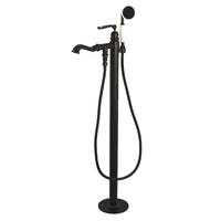 Thumbnail for Kingston Brass KS7010RL Royale Freestanding Tub Faucet with Hand Shower, Matte Black - BNGBath