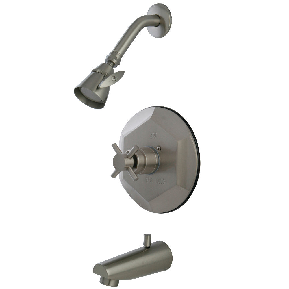 Kingston Brass KB4638DX Tub and Shower Faucet, Brushed Nickel - BNGBath